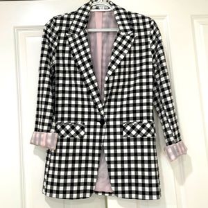 Topshop checkered one button blazer. Only work once